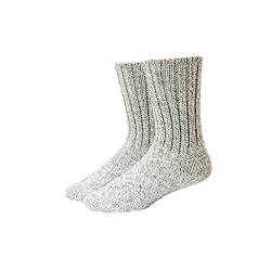 Shimasocks Wollsocke Norweger Tweed super warm Outdoor, handgekettelt, Farben alle:anthrazit/rohweiß, Größe:49/50 von Shimasocks