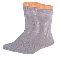 Socken für Damen & Herren, 1 oder 3 Paar Schafwollsocken 100% Wolle aus reiner Schurwolle, warm, atmungsaktiv, grau, schwarz, natur, Farben alle:Dreierpack graumeliert, Größe:39/40 von Shimasocks