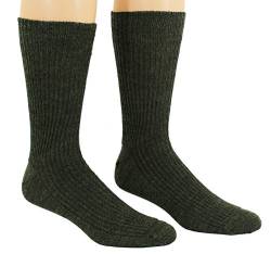 Socken ohne Gummibund Gummi - venenfreundlich - robust 100% Wolle - warme Wintersocken Schafwolle Gesundheitssocken Sensibel Herren Damen Natur grau, grün, Farben alle:lodengrün, Größe:38/40 von Shimasocks