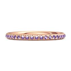 Ewigkeit Sammelband 0,40 Ctw Amethyst Edelstein Rose Gold Plated Stapelbarer Ring Geschenk für Sie (58 (18.5)) von Shine Jewel