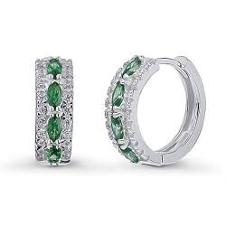 Smaragd Edelstein Reifen Ohrringe Platin Beschichtet 925 Sterlingsilber Hochzeit Ohrring von Shine Jewel