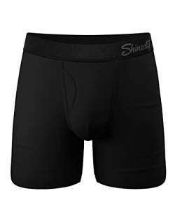 Ball Hängematte Herren Beutel Unterwäsche | Boxershorts mit Eingriff | Anti-Scheuern, Feuchtigkeitstransport, Wölbung Enhancer, Skrotalunterstützung, Schwarz, Medium von Shinesty