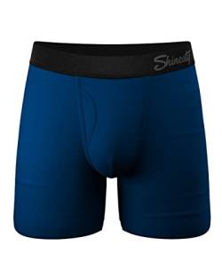 Shinesty Ball Hängematte Tasche Unterwäsche für Herren,Herren Unterwäsche Boxershorts mit Hosenschlitz,Anti-Scheuern, Feuchtigkeitstransport, atmungsaktiv, Scrotal Support, Dunkelblau, Large von Shinesty