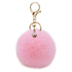 Shining crown Flauschiger Ball Auto Schlüsselanhänger Frauen Pom Pom Handtasche Charms Anhänger Perle von Shining crown