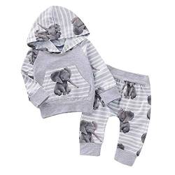 Shiningbaby Baby-Elefant-Trainingsanzug-Jungen-Mädchen-mit Kapuze, Grau, 6-12 Monate (Herstellergröße: 80) von Shiningbaby