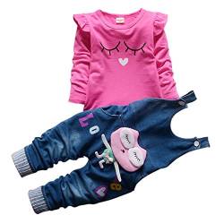 Baby Mädchen Langarm Shirt Overalls Latzhose 2 Stück Prinzessin Neugeborenen Kleinkind Kleidung Set von Shiningup