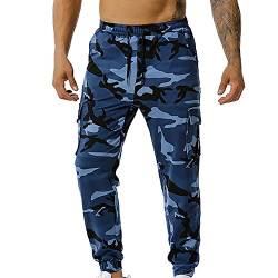 Shiningupup Jogginghose Herren Baumwolle schwarz 2024 Mit Tasche Casual Jogging Elastische Herren Camouflage Jogginghose mit mittlerer Taille Herrenhose Herren Jogginghose langgröße von Shiningupup