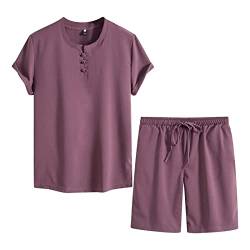 herren outfit set 80er jahre outfit herren kurz Herren Sommer Atmungsaktives Anti-Falten Zweiteiliges Atmungsaktives n T-Shirt Shorts Set trainingsanzug herren activewear t-shirts herren von Shiningupup