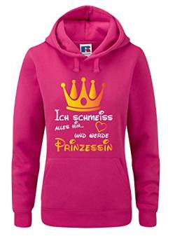 Lustiger Hoodie ICH SCHMEISS Alles HIN UND WERDE Prinzessin Damen Hoodie Lustige Sprüche Prinzessin Pulli von Shirt-Checker