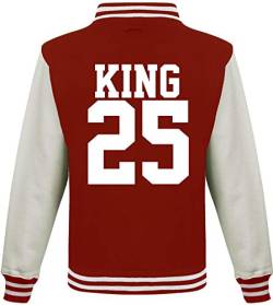 ShirtInStyle College Jacke, Jacket Retro Style, mit Wunschnamen und Wunschnummer, Baseball Look, Partner, Familie, Freunde, Farbe, FIREREDWHITE, Größe L von ShirtInStyle