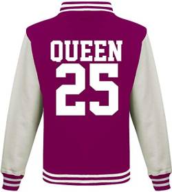 ShirtInStyle College Jacke, Jacket Retro Style, mit Wunschnamen und Wunschnummer, Baseball Look, Partner, Familie, Freunde, Farbe, HOTPINKWHITE, Größe S von ShirtInStyle