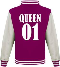 ShirtInStyle College Jacke, Jacket Retro Style, mit Wunschnamen und Wunschnummer, Baseball Look, Partner, Familie, Freunde, Farbe, HOTPINKWHITE, Größe XL von ShirtInStyle