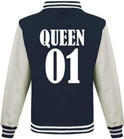 ShirtInStyle College Jacke, Jacket Retro Style, mit Wunschnamen und Wunschnummer, Baseball Look, Partner, Familie, Freunde, Farbe, OXFORDNAVYWHITE, Größe M von ShirtInStyle