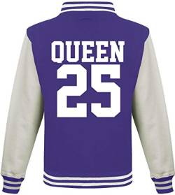 ShirtInStyle College Jacke, Jacket Retro Style, mit Wunschnamen und Wunschnummer, Baseball Look, Partner, Familie, Freunde, Farbe, PURPLEWHITE, Größe L von ShirtInStyle