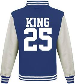 ShirtInStyle College Jacke, Jacket Retro Style, mit Wunschnamen und Wunschnummer, Partnerlook, Familienlook, Partner, Familie, Freunde, Farbe, ROYALBLUEWHITE, Größe S von ShirtInStyle