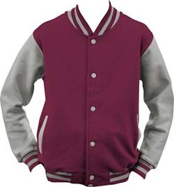 ShirtInStyle College Jacke Jacket Retro Style; Farbe BurgundyGrau, Größe S von ShirtInStyle