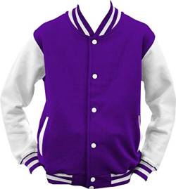 ShirtInStyle College Jacke Jacket Retro Style; Farbe PurpleWeiss, Größe S von ShirtInStyle