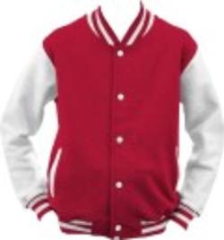 ShirtInStyle College Jacke Jacket Retro Style; Farbe RotWeiss, Größe M von ShirtInStyle