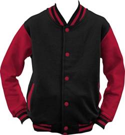 ShirtInStyle College Jacke Jacket Retro Style, Farbe SchwarzRot, Größe M von ShirtInStyle