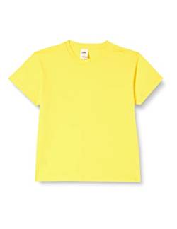 ShirtInStyle Kinder-Shirt Basic Uni Fruit of The Loom, Farbe Gelb, Größe 104 von ShirtInStyle