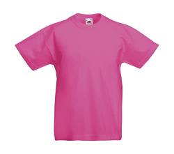 ShirtInStyle Kinder-Shirt Basic Uni Fruit of The Loom, Farbe Rosa, Größe 116 von ShirtInStyle