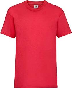 ShirtInStyle Kinder-Shirt Basic Uni Fruit of The Loom, Farbe Rot, Größe 104 von ShirtInStyle