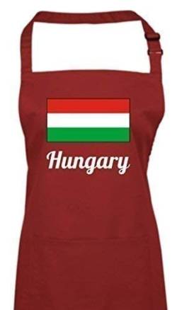 ShirtInStyle Kochschürze Latzschürze Ungarn Hungary Länderschürze, Farbe Burgundy von ShirtInStyle