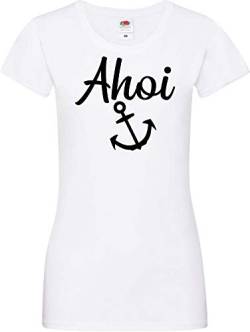 ShirtInStyle Lady T-Shirt AHOI Anker, Farbe Weiss, Größe L von ShirtInStyle