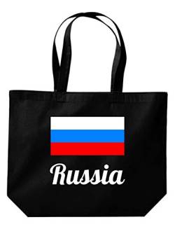 ShirtInStyle grosse Einkaufstasche, Land, Länder, Russia, Russland, Schwarz von ShirtInStyle