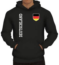 Germany Fußball WM Fanshirt Gruppen Herren Hoodie Männer Kapuzenpullover Fan Trikot Deutschland, Größe: 3XL,Schwarz von ShirtStreet