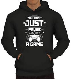 Geschenkidee für Gamer Gaming Herren Hoodie Männer Kapuzenpullover Gamer - You Can't Just Pause A Game 2, Größe: XL,Schwarz von ShirtStreet