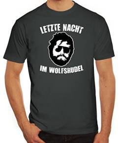Junggesellenabschieds JGA Hangover Herren T-Shirt Letzte Nacht im Wolfsrudel, Größe: L,Darkgrey von ShirtStreet