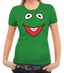 Karneval Fasching Verkleidung Damen T-Shirt Gruppen & Paar Frosch Kostüm, Größe: L,Kelly Green von ShirtStreet