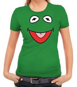 Karneval Fasching Verkleidung Damen T-Shirt Gruppen & Paar Frosch Kostüm, Größe: S,Kelly Green von ShirtStreet