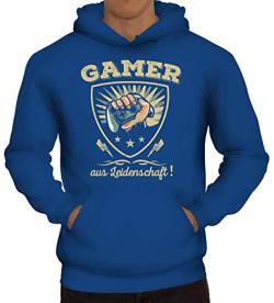 ShirtStreet Geschenkidee für Gamer Gaming Herren Hoodie Männer Kapuzenpullover Gamer aus Leidenschaft, Größe: L,Royal Blau von ShirtStreet
