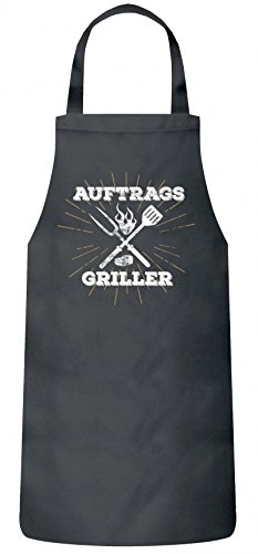 ShirtStreet Grillen Grill Party Frauen Herren Barbecue Baumwoll Grillschürze Kochschürze Auftragsgriller, Größe: OneSize,Dark Grey von ShirtStreet