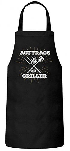 ShirtStreet Grillen Grill Party Frauen Herren Barbecue Baumwoll Grillschürze Kochschürze Auftragsgriller, Größe: OneSize,Schwarz von ShirtStreet