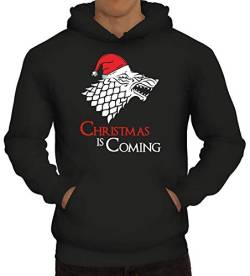 ShirtStreet Herren Hoodie Männer Kapuzenpullover Christmas is Coming, Größe: 3XL,Schwarz von ShirtStreet