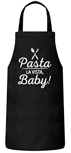 ShirtStreet Kochen Koch Küchen Party Frauen Herren Barbecue Baumwoll Grillschürze Kochschürze Pasta La Vista Baby, Größe: OneSize,Schwarz von ShirtStreet