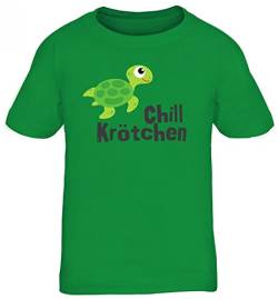 ShirtStreet Turtle Schildkröte Kids Kinder T-Shirt mit Chillkrötchen 1 Motiv, Größe: 110/116,Kelly Green von ShirtStreet