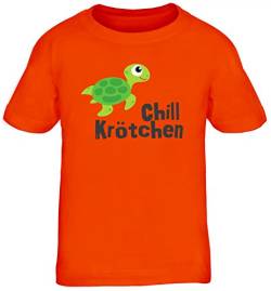 ShirtStreet Turtle Schildkröte Kids Kinder T-Shirt mit Chillkrötchen 1 Motiv, Größe: 110/116,orange von ShirtStreet