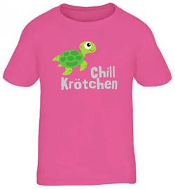 ShirtStreet Turtle Schildkröte Kids Kinder T-Shirt mit Chillkrötchen 1 Motiv, Größe: 134/146,pink von ShirtStreet