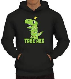 ShirtStreet süßes T-Rex Herren Hoodie Männer Kapuzenpullover Tree Rex, Größe: M,Schwarz von ShirtStreet