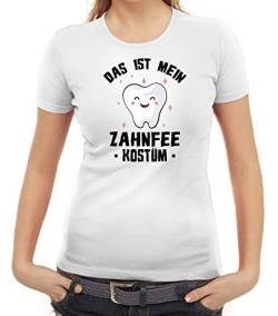 lustige Karneval Gruppen Paar Verkleidung Damen Frauen T-Shirt Rundhals Fasching - Das ist Mein Zahnfee Kostüm, Größe: XXL,weiß von ShirtStreet