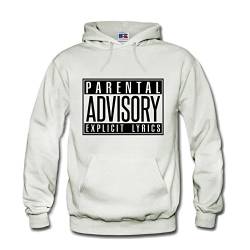 Shirtastic Hoodie Kapuzenpulli Parental Advisory Explicit Lyrics S-3XL NEU TOP QUALITÄT (M, Weiß) von Shirtastic