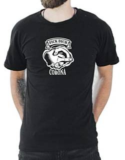 Fick Dich Corona T-Shirt 2020 Haltet zusammen bleibt gesund Fuck Shirt (XL) von Shirtbild