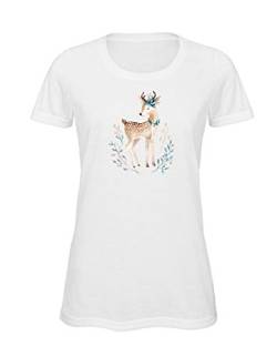 Super süßes Damen T-Shirt mit einem aquarell REH tolles Geschenk für Jäger Damen (XL) von Shirtbild