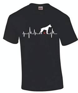 T-Shirt Herzschlag Boxer Hund I Love My Dog, Größe: XL von Shirtbild