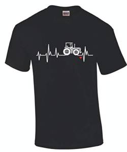 T-Shirt Herzschlag Tuning Bauer lustig i Love My Traktor Trekker Landwirt, Größe: L von Shirtbild