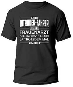 T-Shirt Intruder Motorrad Fahrer kein Frauenarzt Spruch Geschenk Shirt, Größe: 4XXL von Shirtbild